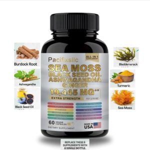 Pacifixsllc Sea Moss Black Seed Oil Ashwagandha Ginger Vitamin C